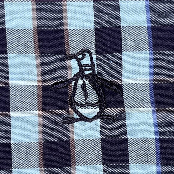Original Penguin Button Down Shirt Mens Large Classic Fit Blue - Picture 3 of 7
